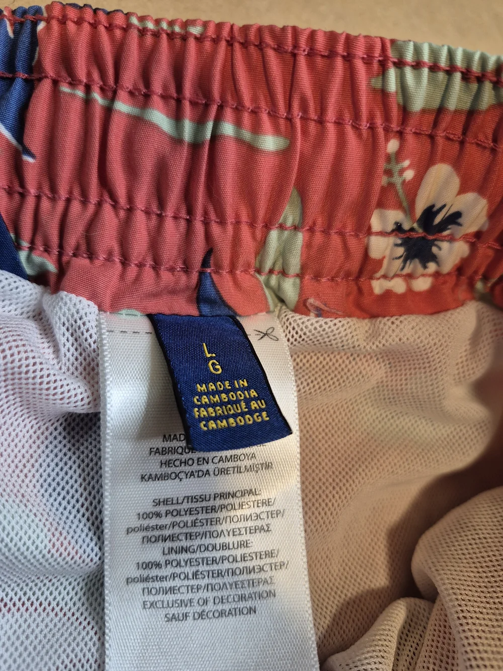 Polo by Ralph Lauren Coral Tropical Print Swim Trunks 4553